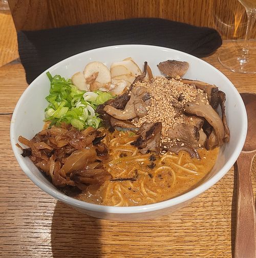 Vegan hazelnut ramen at Hrimnir Ramen in Oslo