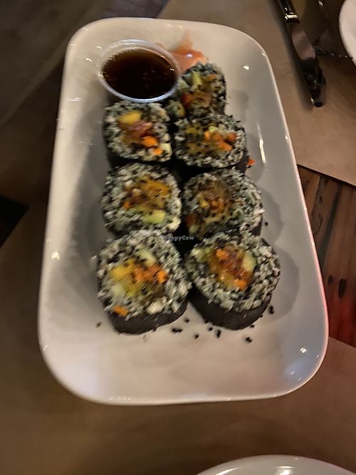 Spirulina cauliflower rice sushi rolls at OC - Organic Artisan Eatery & Juice Bar in Massapequa