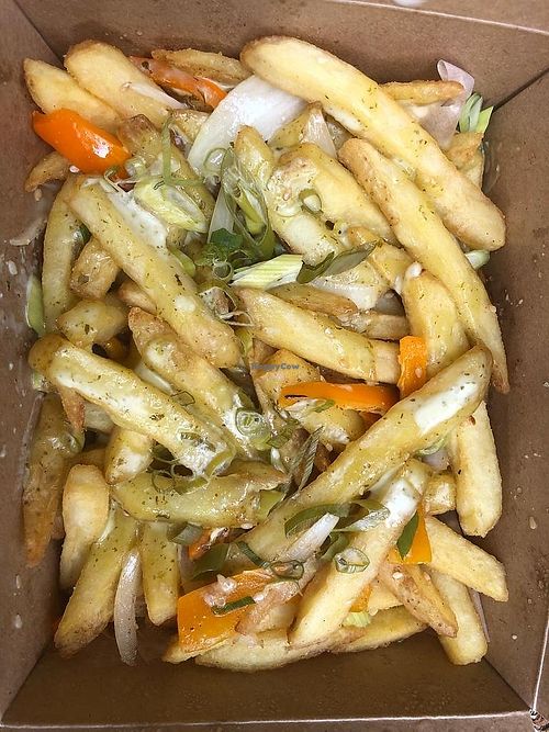 Salt & Pepper Fries (+ onions, peppers...) at Vegalution in Colchester