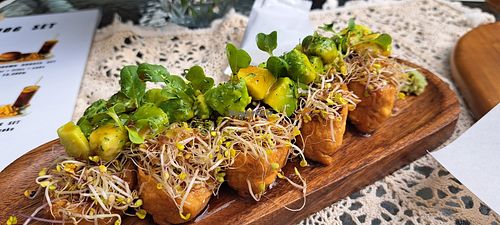 Tofu sushi at Salute Vegan Store in Seoul