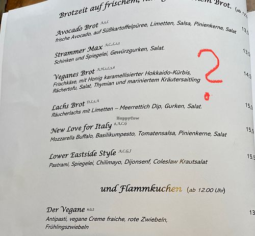 Speisekarte  at Café Baier in Berlin