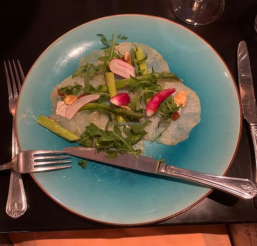 Swede & asparagus starter, so delish I almost forgot the pic  at Swinckels in Twello in Twello