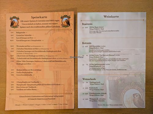 Menu pages at Weinstube Eulenspiegel at Weinstube Eulenspiegel in Speyer