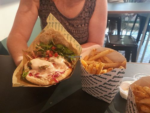 Falafel pita at Garbanzo in Frederiksberg