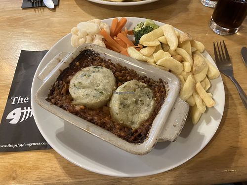 Lentil stew with mash dumplings   at The Pilot Inn in Romney Marsh
