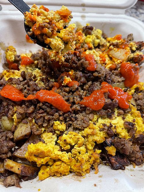 Shaniya skillet (wasn't seasoned as well as the first time, but still yummy!) at Sweet Vibes - Pop up in Hazelwood