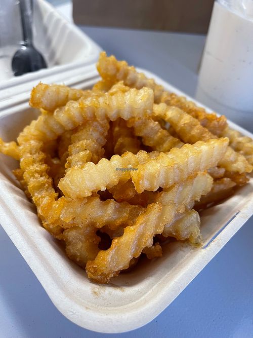 crinkle fries were perfection. at Sweet Vibes - Pop up in Hazelwood