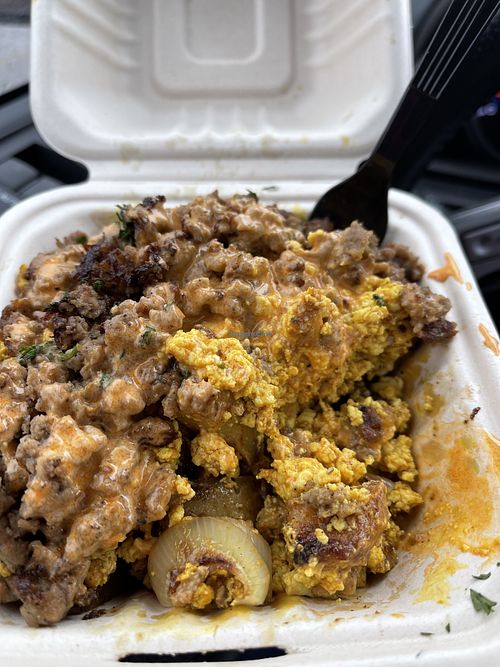 Shaniya skillet with spicy mayo added  at Sweet Vibes - Pop up in Hazelwood