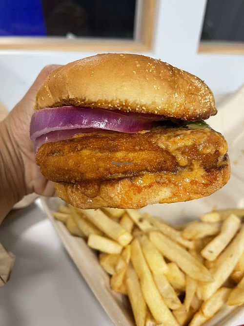 Chicken Sandwich with spicy mayo #Veganuary at Sweet Vibes - Pop up in Hazelwood