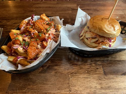 Buffalo fries and buffalo soldier burger   at Rabbit Food @ Meadows Tap in Edinburgh
