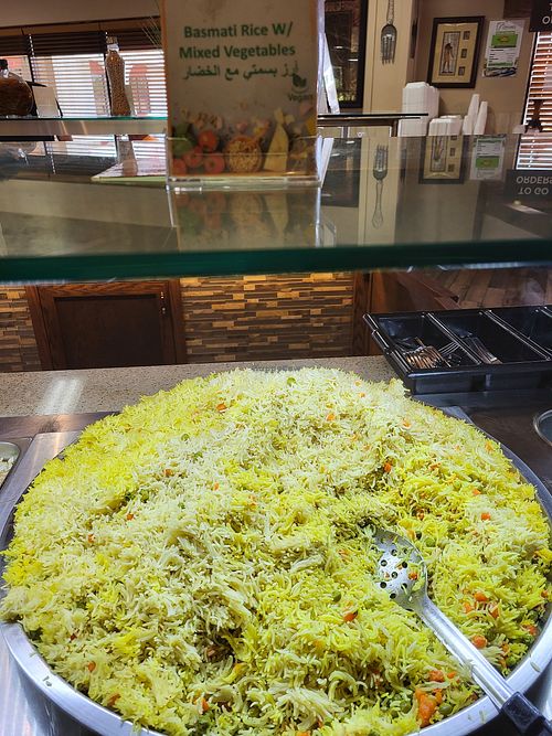 Vegan basmati rice at Dimassi's Mediterranean Buffet in Austin