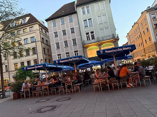 large outdoor seating area  at HeimWerk Tal in Munich
