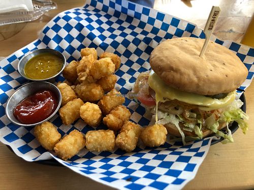 Sunseed Burger on Gluten-Free Bun at Fern's Diner + Drinkery in Cascade
