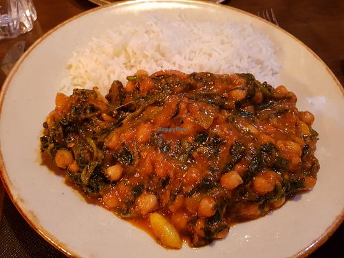 Bengal saag with boiled rice at Delhi 6 in South Shields
