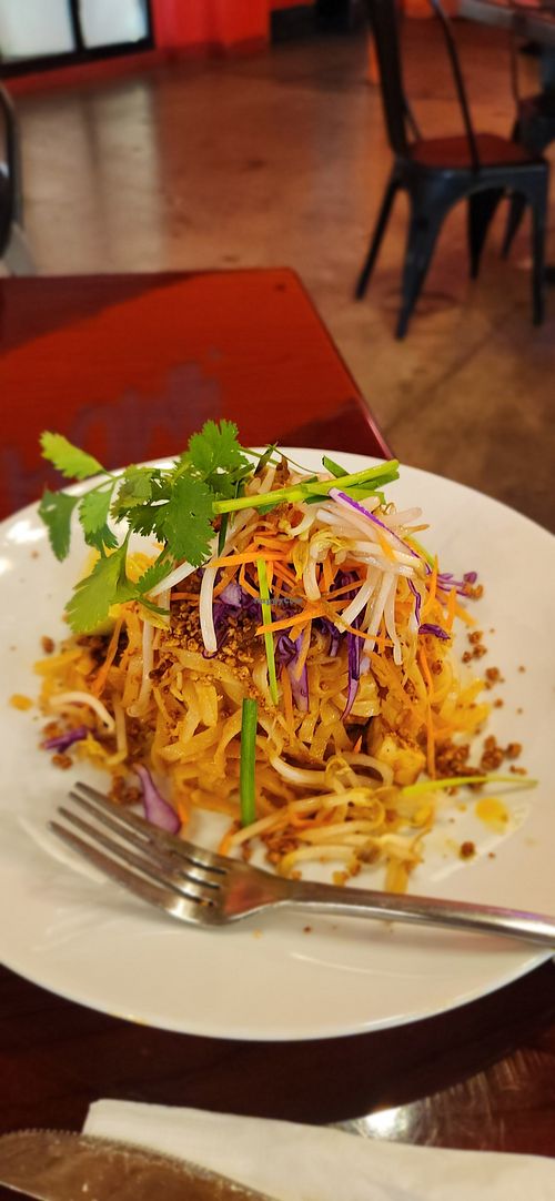 Pad thai.  (Not quite her presentation) at Nath's Inspired Khmer Cuisine in Santa Fe