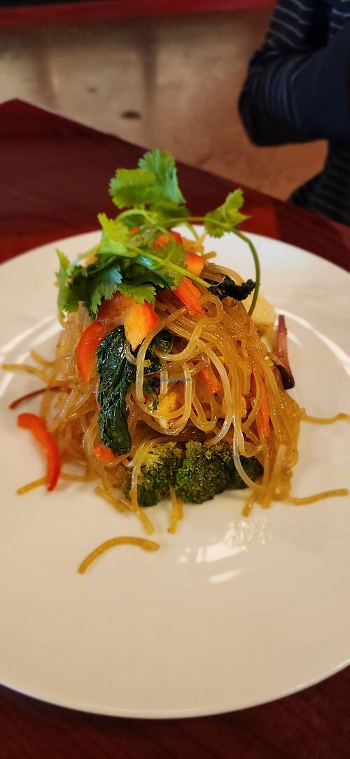 Turmeric noodles at Nath's Inspired Khmer Cuisine in Santa Fe