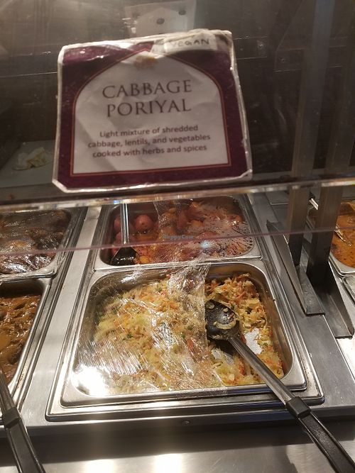 vegan buffet optionsl abelled at Taj Cuisine of India in Oklahoma City