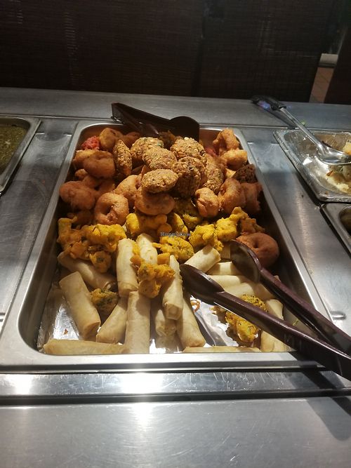 vegan food at buffet at Taj Cuisine of India in Oklahoma City