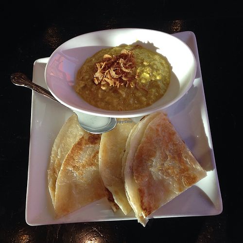 roti curry dip at VeStation Urban Organic Kitchen in Sherman Oaks