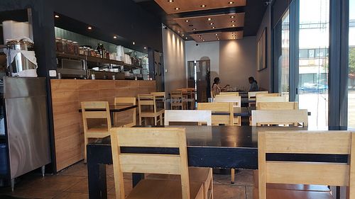 Nice warm dining room at VeStation Urban Organic Kitchen in Sherman Oaks