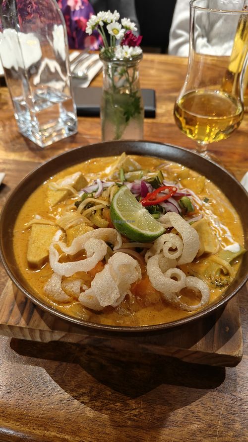 Curry with noodles at Thai Orchid Villa Kamppi in Helsinki