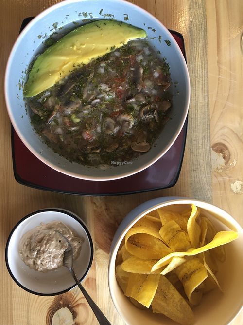 ceviche with mushrooms, lemon base  at En Serio Es Vegano in Guayaquil