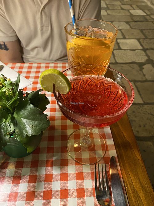 Aperol Spritz & strawberry daiquiri 🍊🍓   at Mama's Pot Tavern in Dubrovnik