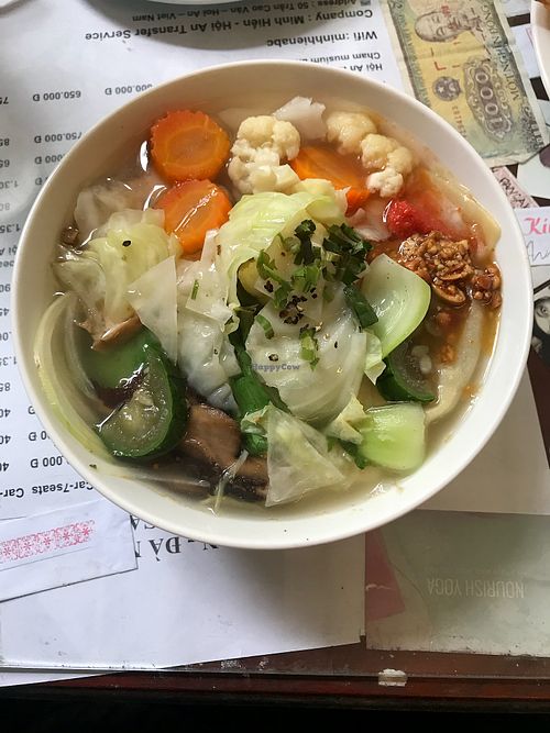 Wonton soup vegan  at Minh Hien in Hoi An