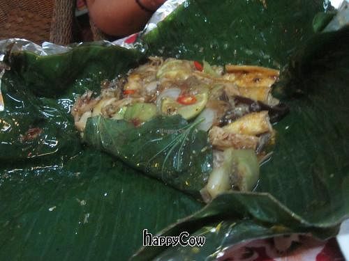 on the menu as 'Mixed food in banana leaf'. The most expensive item (80000) but very good at Minh Hien in Hoi An