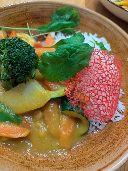 Vegetable curry at Hotel Stegerbräu in Radstadt