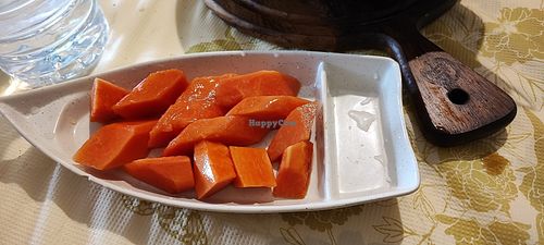 Complementary papaya at Best Friend Cafe in Kuala Lipis