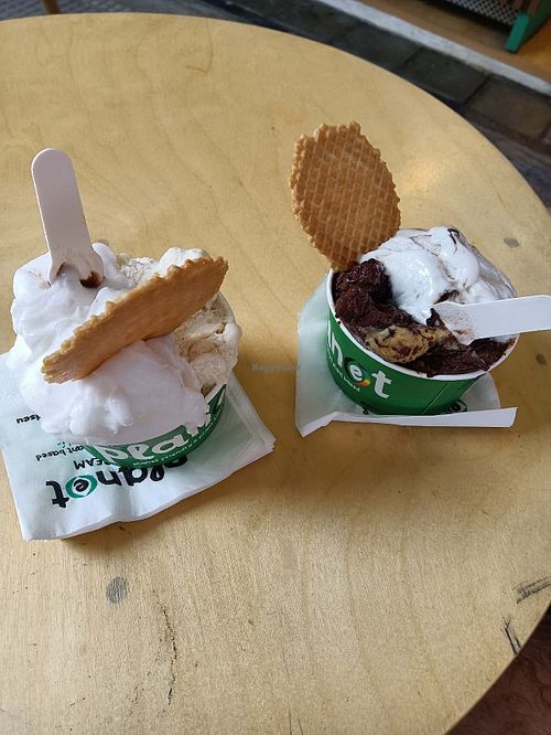 Greek yogurt & bannoffee, peanut & coconut. at Plan(e)t Ice Cream in Athens