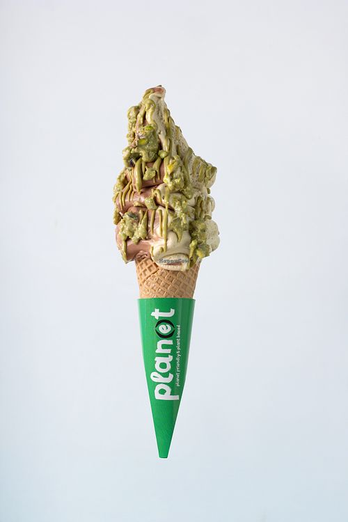 Soft serve Dubai chocolate at Plan(e)t Ice Cream in Athens