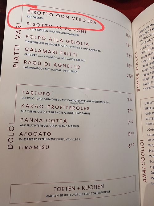 Vegan risotto. Maybe check twice that they don't use butter at Casa Antica in Heiligenblut Am Grossglockner