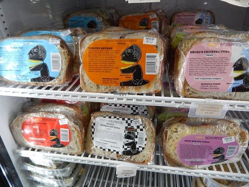 takeaway sandwiches, burritos, etc. at Food Fight Vegan Grocery - Stark in Portland