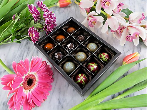 12 piece with flowers at Chocolate Escapade in Edmonton