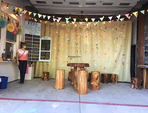 Picture of walk up counter and outdoor seating   at The Sprinkle Cone in Jamestown