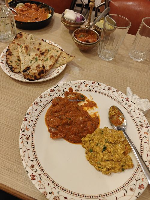 Mushroom tikka masala and the paneer burji at Shubh Sagar in Mumbai