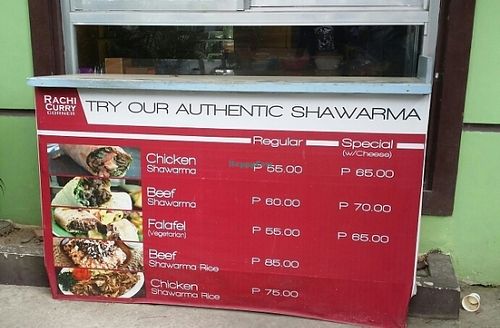 outside takeaway menu at Rachi Curry Corner in Subic Bay