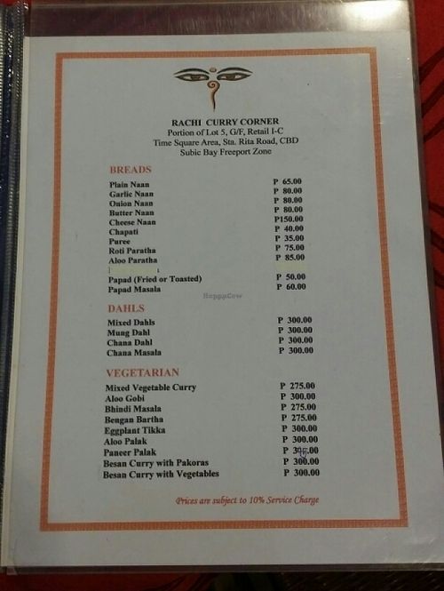 menu 2 at Rachi Curry Corner in Subic Bay