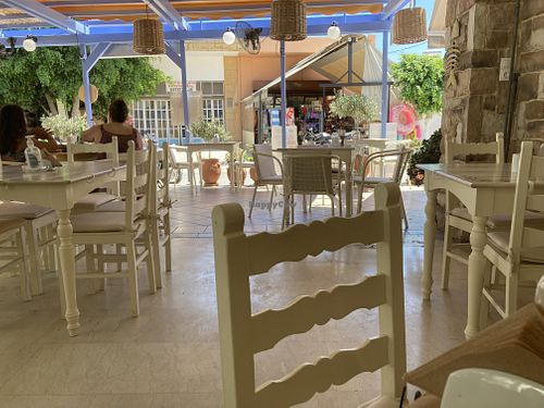 Nice serving area, which is cleaned between guests   at Thymari Restaurant in Aegina