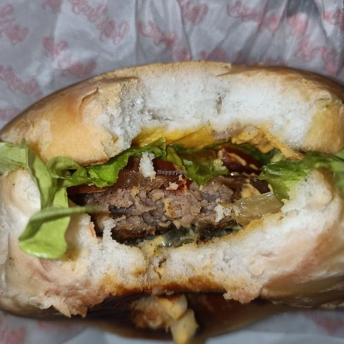 Vegan burger with Buds patty at Betty's Burgers in Glen Waverley