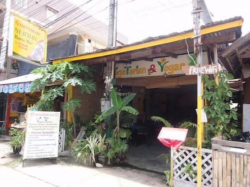 Daylight exterior. at Veggie Tables in Vang Vieng