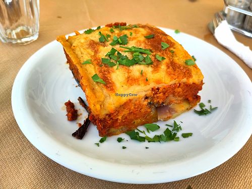 Vegan moussaka at Exesion - Εξαίσιον in Paros