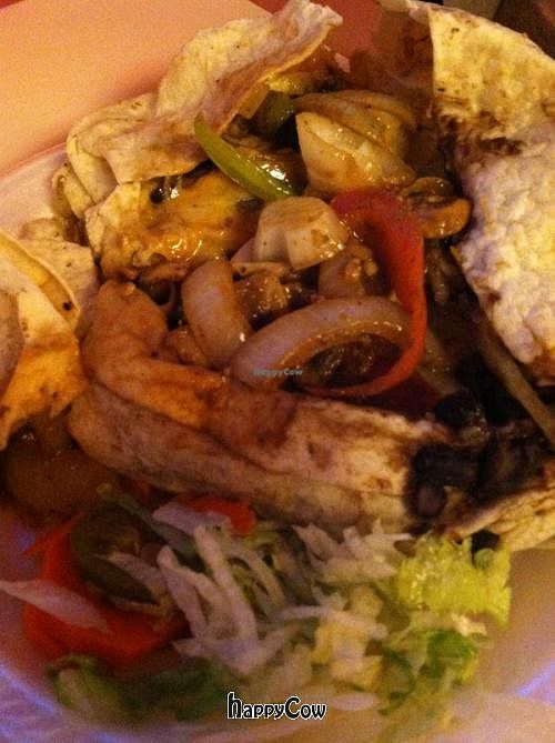 Burrito with sauteed veggie filling at El Azteca Mexican Taco Shop in Provo