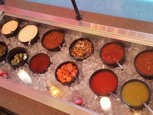 Salsa bar! at El Azteca Mexican Taco Shop in Provo