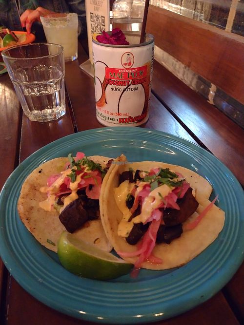 Mushroom and kale tacos and a Mr. Coconuts! at Lorikeet Bar in Bellingham