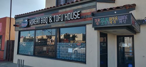 Outside at Sura Korean BBQ & Tofu House in Long Beach
