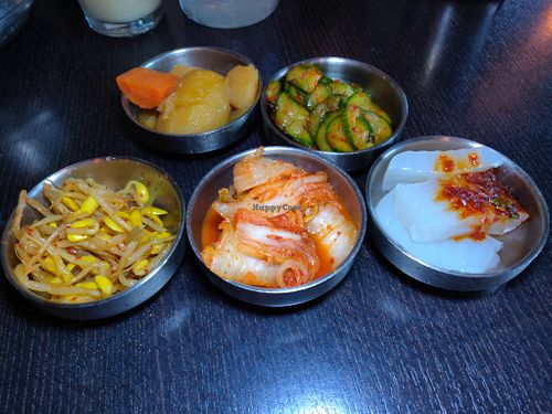 Condiments at Sura Korean BBQ & Tofu House in Long Beach