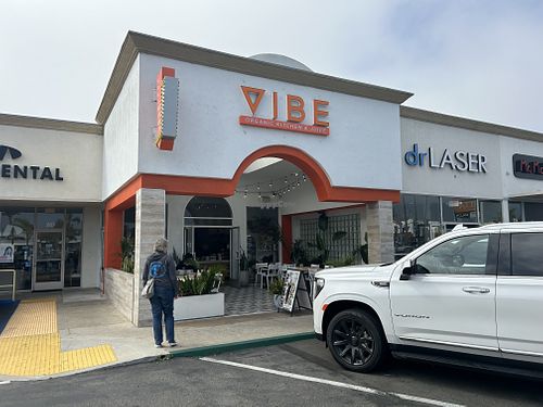 From the parking lot  at Vibe Organic Kitchen & Juice in Costa Mesa